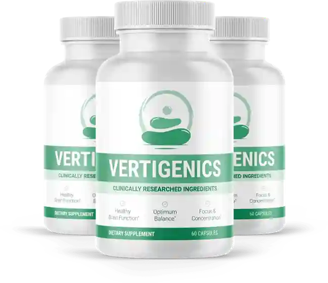Vertigenics natural balance supplement bottle — 60 capsules